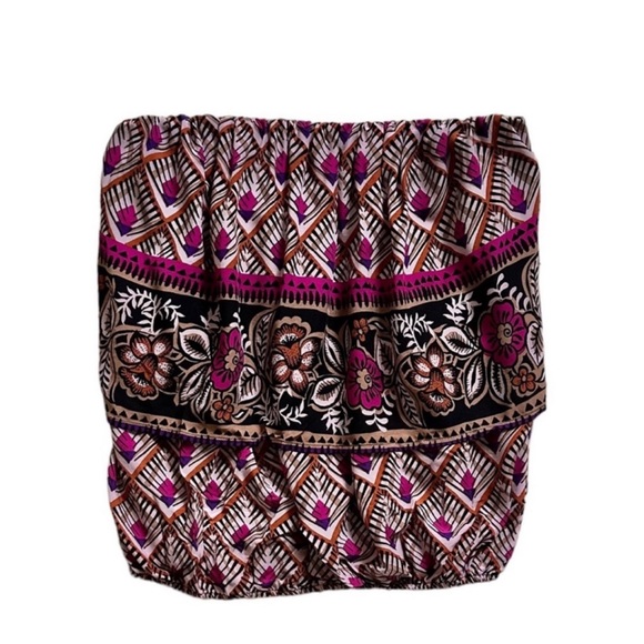 Express Multi Colored Print Strapless Blouson Top Size Small - Picture 2 of 7